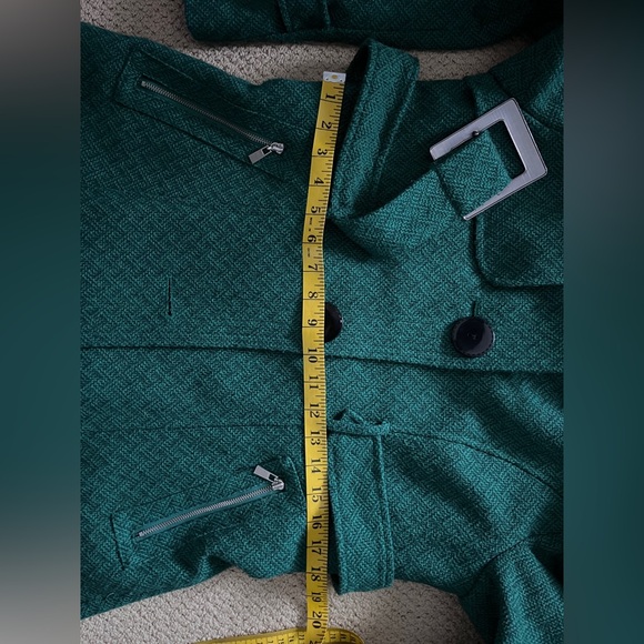 Wool Blend Trench Tweed Dress Coat - Picture 11 of 12